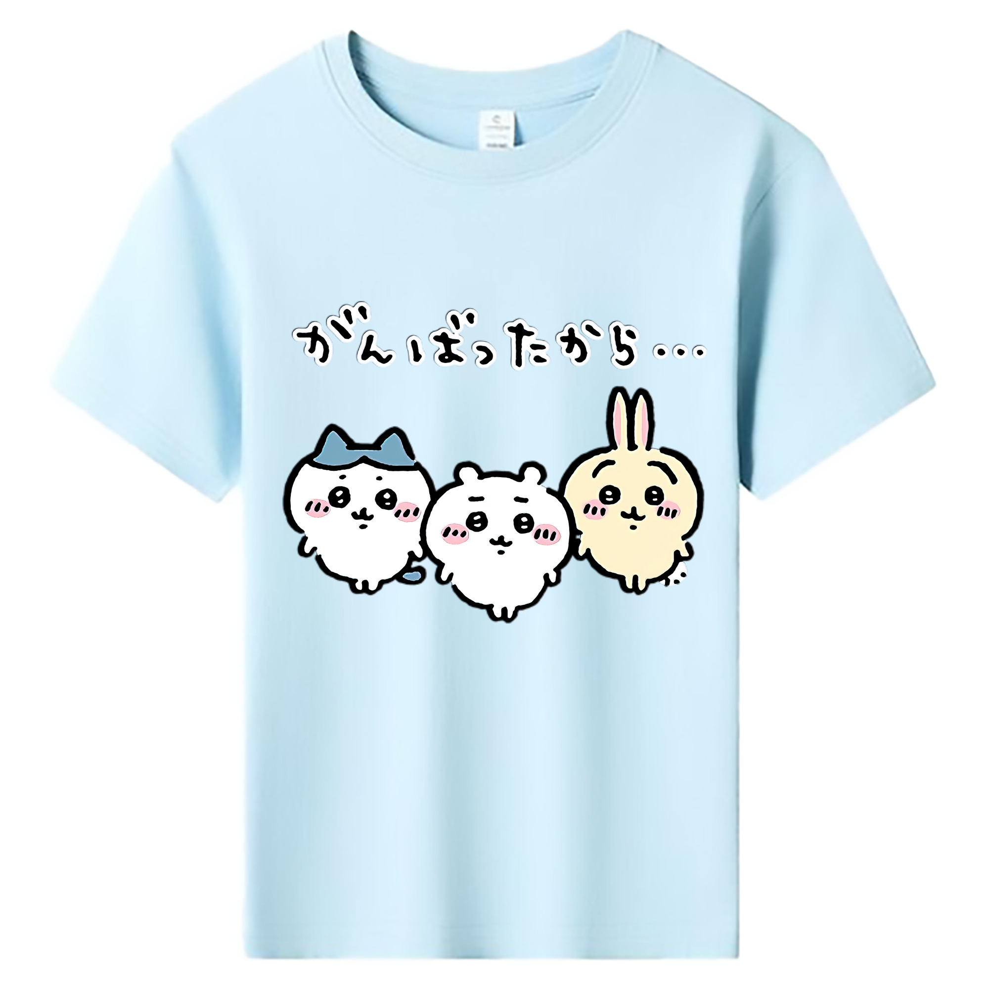 （画像用） ちいかわ ハチワレ Chii-kawa hachiware 綿100％キッズTシャツ（フロントプリント）